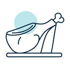 Jamon Cured Ham Minimal Flat Icon