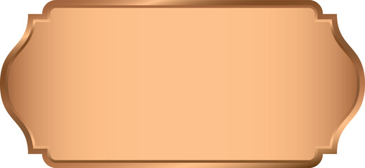 Ornate Copper Colored Label Design. Bronze Signage Mockup and template design.