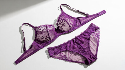 Purple Lace Bra and Panties Set 5.