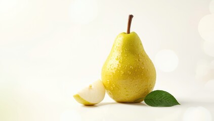 Detailed view of a ripe pear with soft flesh and smooth skin, suitable for fruit selection and dietary choices, International Fruit Day