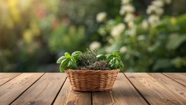 Basket of dried herbs prepared for kitchen use, highlighting food flavoring and storage techniques