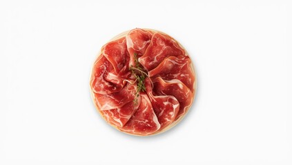 Prosciutto meat, traditional smoked ham, sliced and ready for serving, highlighting preservation method