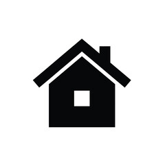Fototapeta premium a simple black and white illustration depicts a classic house shape with a peaked roof and a single window high quality