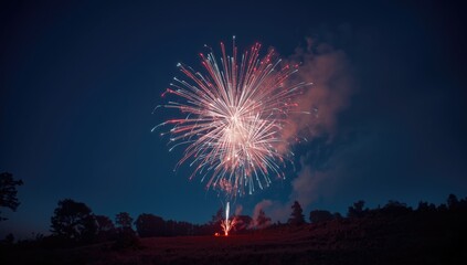 Night sky filled with colorful fireworks bursts, suitable for festive events and holiday displays