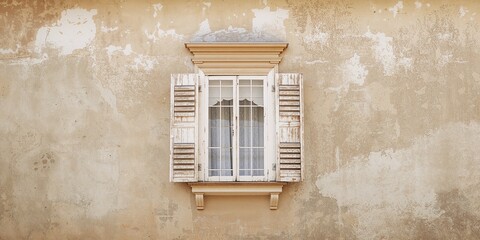 Obraz premium Traditional home exterior with wooden window frames in Tiradentes, Brazil, highlighting heritage architecture