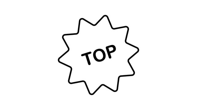 Top word icon. top service, charts, winners, tips. Line label. Contour badge for mobile apps, sites and printed products. animation video. 4K