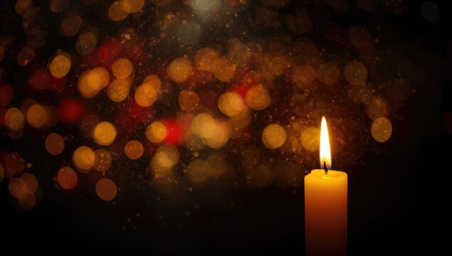 Candle light boke blur providing diffuse illumination for decorative settings