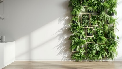 Floating plants on interior wall adjacent to a bar counter, highlighting urban indoor gardening for aesthetic enhancement