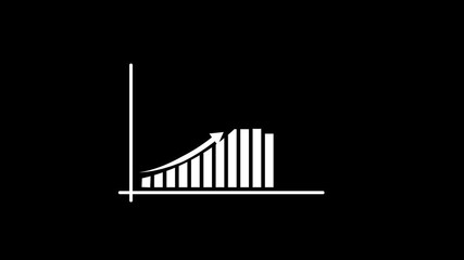   Business growth infographic animation, business graph, business graph chart icon. Groin up. Busies graph chart icon animation background. Business growth infographic animation, business triphibian - Powered by Adobe