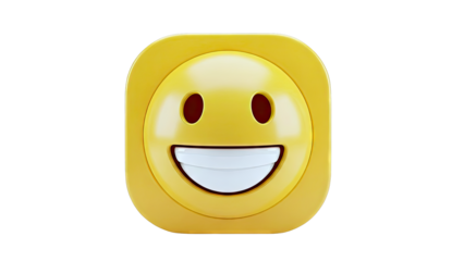 Smiling Emoji Icon on White Background