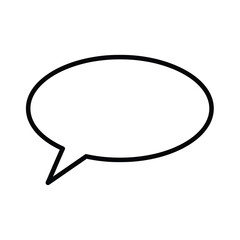 Fototapeta premium a simple black and white illustration depicts a classic speech bubble shape isolated on a clean white background offering communication