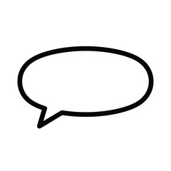 Fototapeta premium a simple black outline of a speech bubble on a pure white background representing communication and dialogue effectively high quality professional