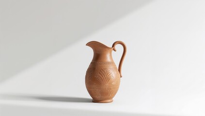 Historical ceramic vessel isolated on a plain white surface, used for preservation and study purposes