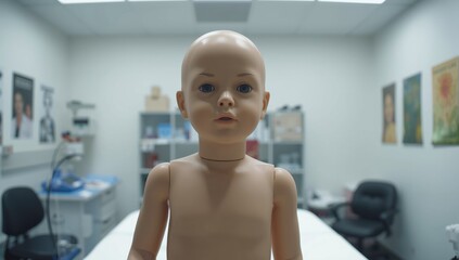 Infant care and CPR training mannequin, medical skill development for healthcare providers