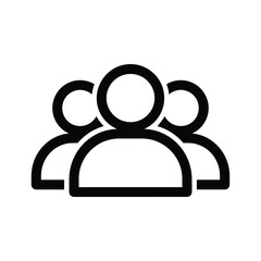 People Group Icon Simple Line Art