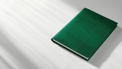 Detailed view of a green notebook cover serving as a functional UI backdrop for digital interfaces