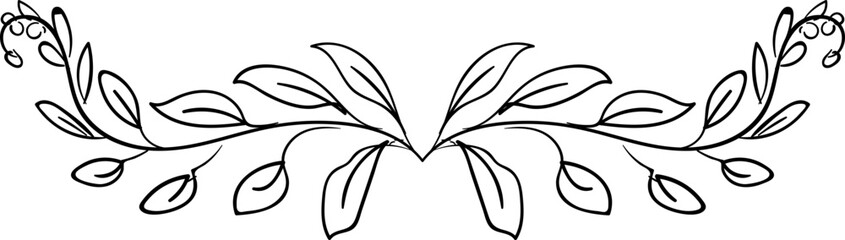 Floral divider hand drawing doodle element