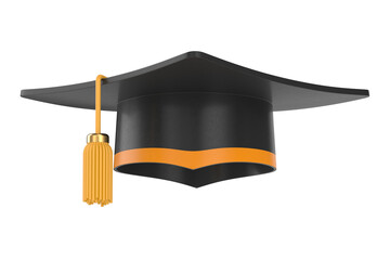 Graduation cap on white background. Isolated 3D illustration