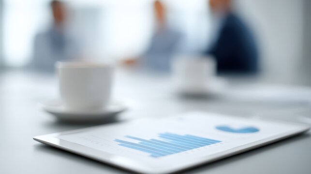 Business team meeting analyzing sales growth and financial strategy dashboard - Powered by Adobe