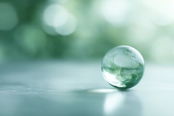 eco world protection background with transparent globe and natural sunlight