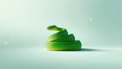 Light background with a coiled green snake, ideal for editorial header or visual layout