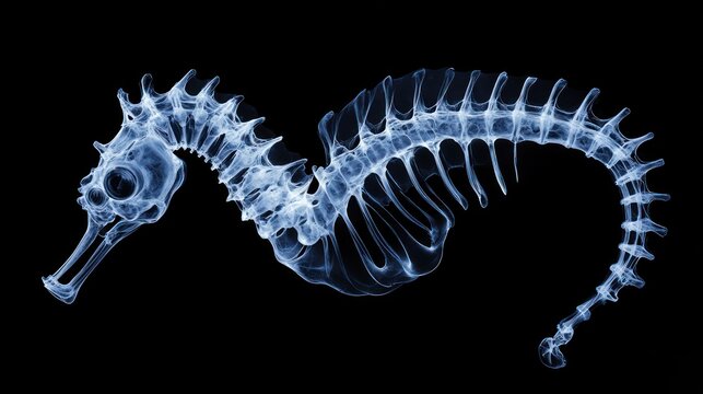 Seahorse Skeleton X-ray Art
