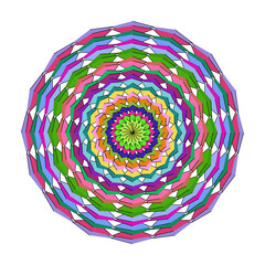 Colorful mandala pattern isolated on white background