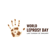 World Leprosy Day Awareness Hand with Skin Patches