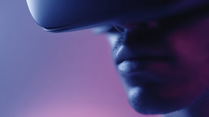 metaverse technology concept with man wearing VR headset