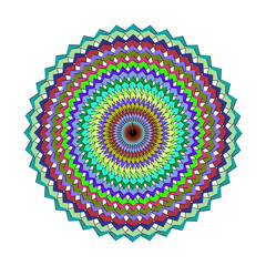 Colorful mandala design isolated on white background