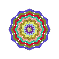 Colorful geometric pattern isolated on white background