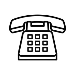 Landline Telephone Icon Simple Design