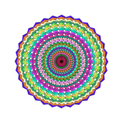 Colorful mandala pattern isolated on white background