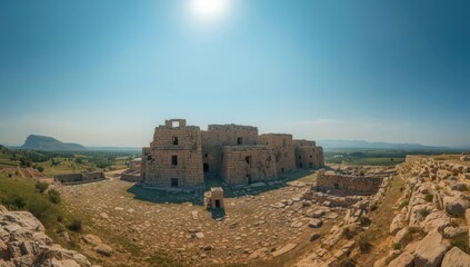 Fototapeta premium Ancient settlement of Catalhoyuk featuring early Neolithic and Chalcolithic architecture, highlighting archaeological conservation