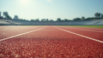 Athletic track with rubberized coating designed for performance and safety in sports venues