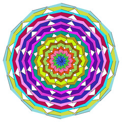 Colorful mandala pattern isolated on white background