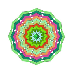 Colorful mandala design isolated on white background