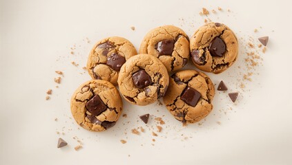Close-up of a chocolate chip cookie carbohydrate and sugar levels, suitable for nutritional review