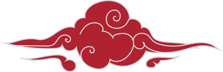 Minimal Chinese Cloud Illustration for Chinese Festival and Decorative Design