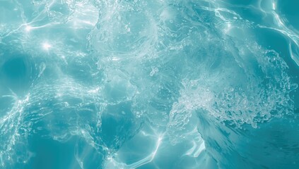 Bubbles and wave motion on turquoise water surface, ideal for UI backdrop or editorial header