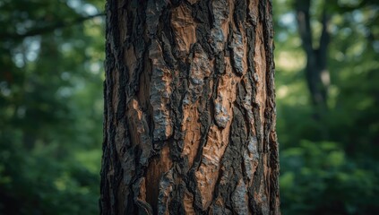 Obraz premium Tree bark detail highlighting rough textures and pattern variations, suitable for nature backgrounds