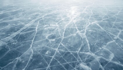 Close-up of ice surface texture serving as a background for sports layout design