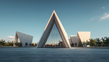 Contemporary minimalist architecture, used as a backdrop for design presentations, focusing on geometric clarity