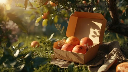 Grapefruit packaged for sale on a farm, freshness and agricultural origin
