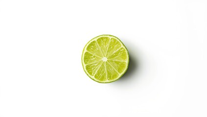 Lime fruit slice isolated on white background serving as a fresh garnish for beverages or dishes