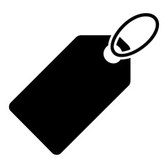 black price tag icon Silhouette vector style on white background