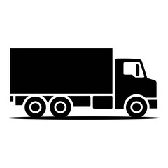 cargo truck symbol icon Silhouette vector with white background