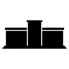 Detention Center icon Silhouette vector with white background