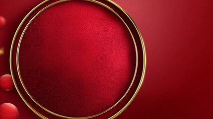 A vibrant red background with a gold circle and orbs for a lunar year celebration
