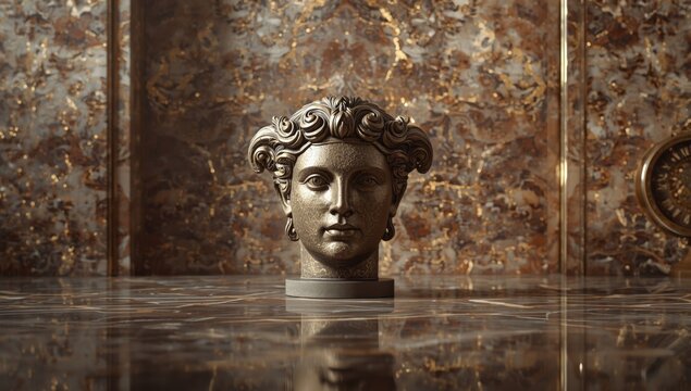 Decorative head-themed pattern used as a background element in fashion branding projects